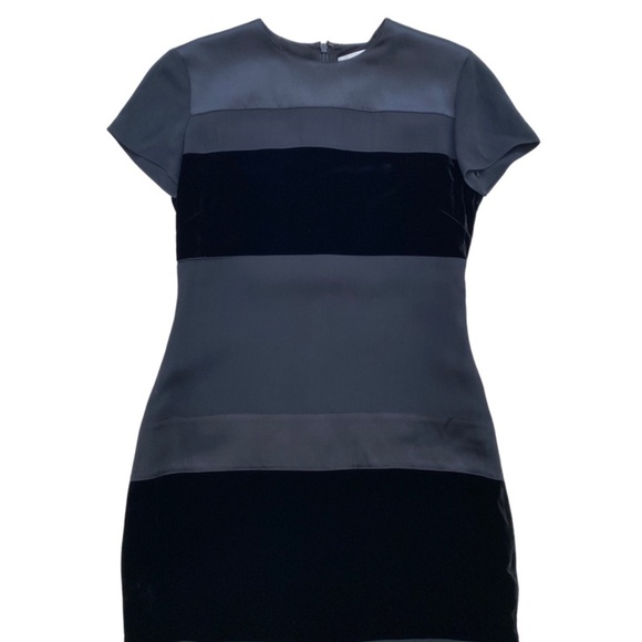 Emanuel Ungaro Silk Velour Striped Black Dress 2 - Picture 3 of 5